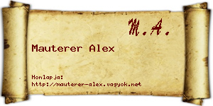 Mauterer Alex névjegykártya