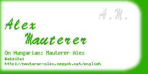 alex mauterer business card